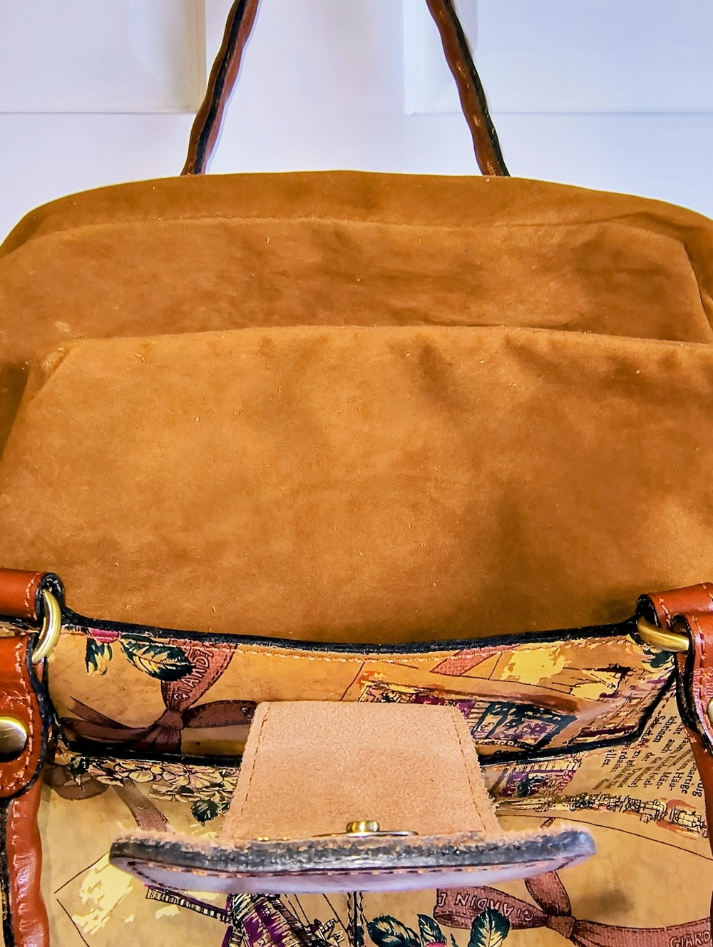 Patricia Nash My European Trip RIENZO Leather Satchel Retired $229 Retail - Picture 8 of 10